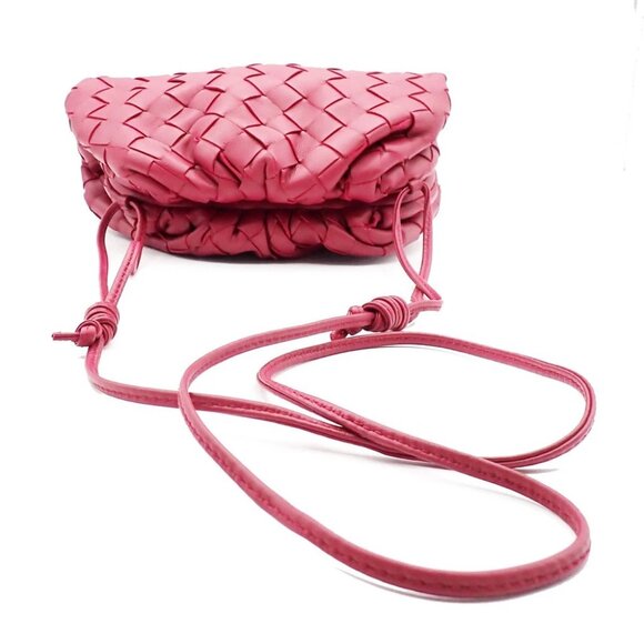 BOTTEGA VENETA Logo Intrecciato Mini Shoulder Bag Leather Pink Italy 93RF473 - Picture 2 of 14